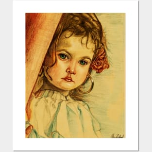 Sad little girl Posters and Art